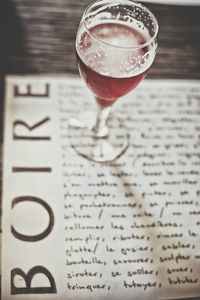 Close-up of cocktail on table