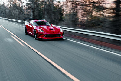 Car moving on road