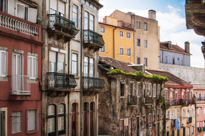 Low angle view of residential buildings in old town