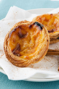Close-up of food in plate on table