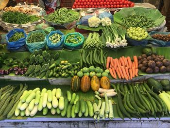 Vegetables for sale at market stall