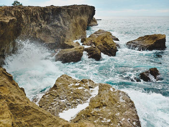 Scenic view of rocky beach