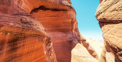 Low angle view of rock formation