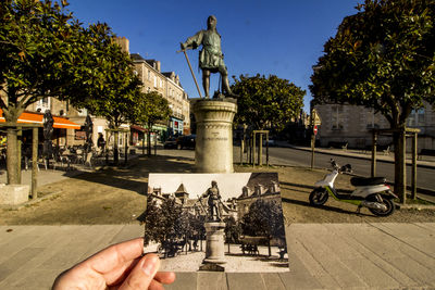 Low angle view of statue