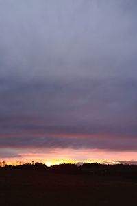 Scenic view of dramatic sky during sunset