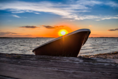 Scenic view of sea at sunset