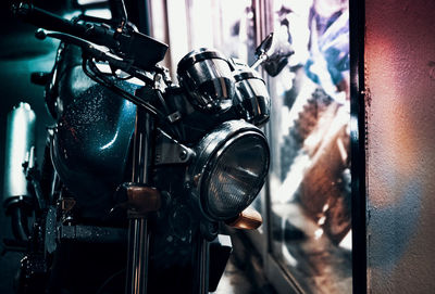 Close-up of bicycles