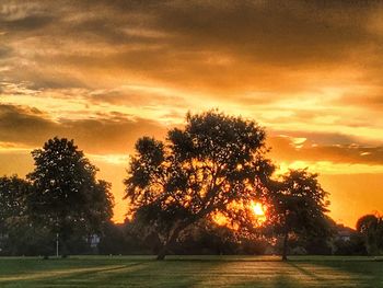 Dramatic sky over landscape