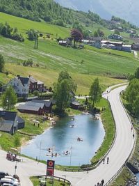 High angle view of landscape