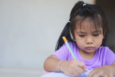 Portrait of girl looking away