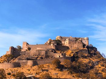 Low angle view of fort against sky