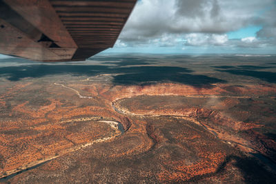 Aerial view of landscape against sky