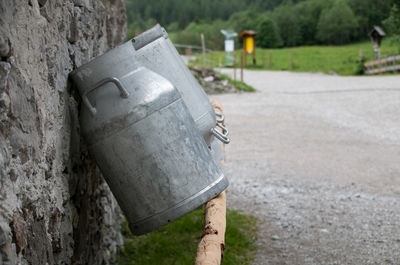 Close-up of metal equipment 