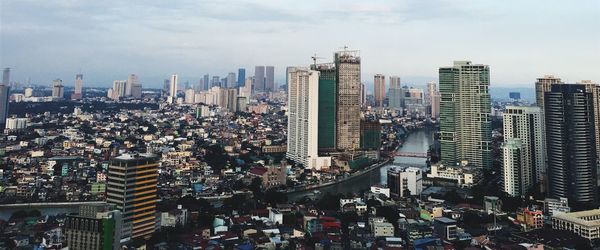 Panoramic view of cityscape against sky