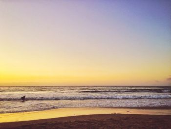 Scenic view of beach during sunset