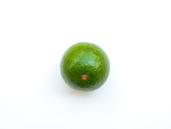 High angle view of apple against white background