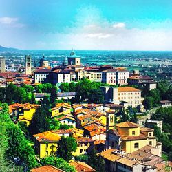 High angle shot of townscape