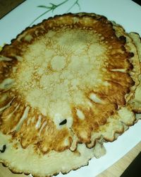 High angle view of bread in plate