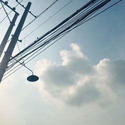 Low angle view of electricity pylon