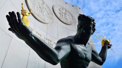 Low angle view of statue