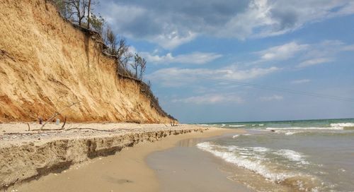 Scenic view of beach against sky