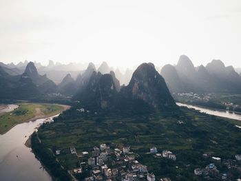 Scenic view of mountain range