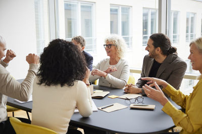 Business people having meeting in office