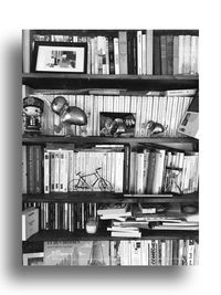 Stack of books in shelf