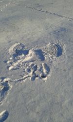 High angle view of snow