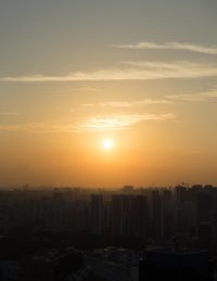 View of cityscape at sunset