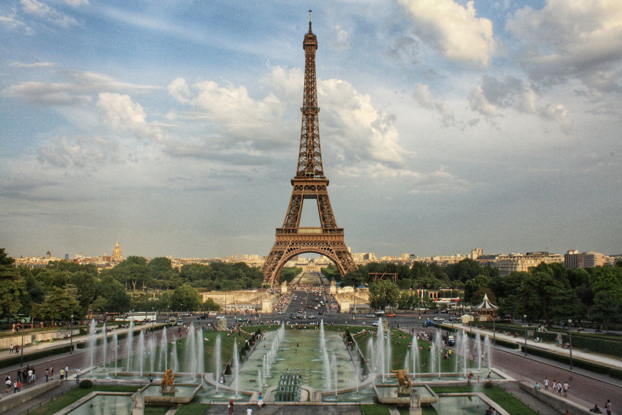 architecture, built structure, travel destinations, sky, landmark, cloud, city, travel, tourism, tower, nature, building exterior, cityscape, history, the past, memorial, monument, water, outdoors, plant, fountain, no people, sunset, metal, building, tree, city life, day