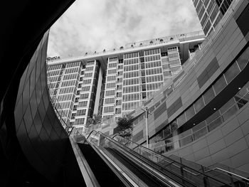 Low angle view of skyscrapers against sky