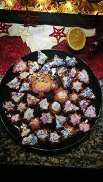 Close-up of fruits in plate