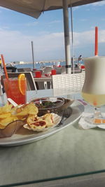 Close-up of drink served on table at restaurant