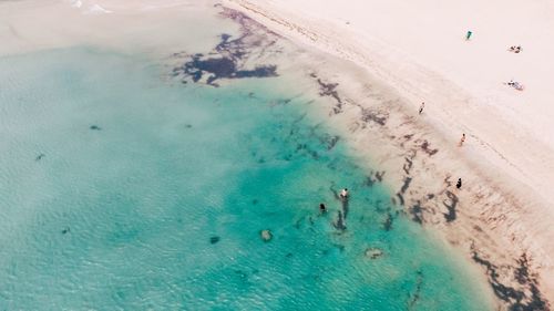 High angle view of beach