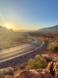 Scenic view of landscape against sky during sunset