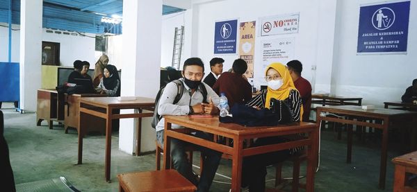 People sitting in restaurant