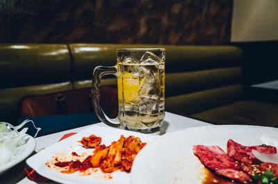 Close-up of food on table