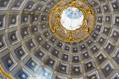 Low angle view of ornate ceiling in building