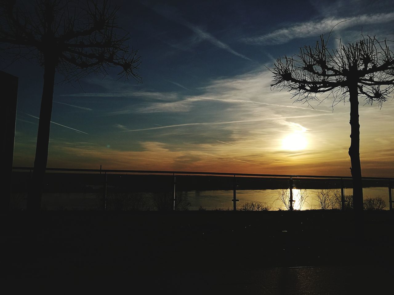 sky, sunset, cloud - sky, silhouette, tree, beauty in nature, scenics - nature, tranquility, plant, tranquil scene, nature, no people, sun, sunlight, environment, outdoors, water, landscape, idyllic