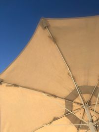 Low angle view of building against clear blue sky