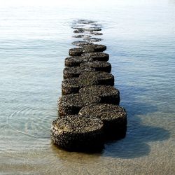 Stack of stones in sea