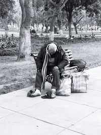 Man sitting in park