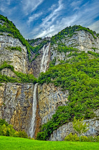 Scenic view of waterfall