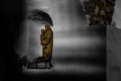 Low angle view of buddha statue