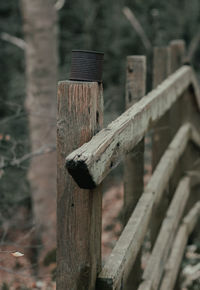 Close-up of wooden fence