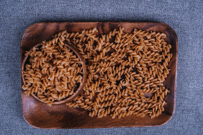 Directly above shot of breakfast on table