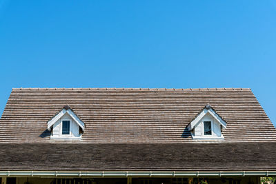 Low angle view of building against clear sky