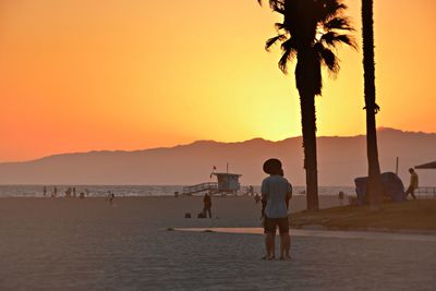 Scenic view of sea at sunset