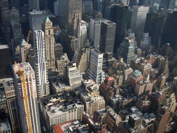 Aerial view of modern buildings in city